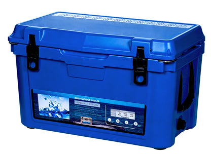 45qt Camping Cooler, Extra-Thick Insulation Keeps Ice Up to 7 Days, Portable Ice Chest Box with Strap ＆ Handle for Food, Drink, Beverage, Beach, Camping, Picnic, Fishing, Boat, Blue