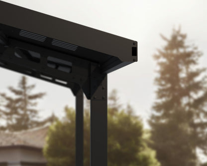 Palram - Canopia Sydney 19 Ft. x 19 Ft. Carport, Black & Gray