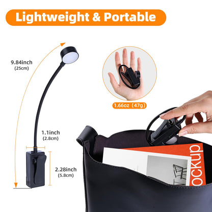 KunHe 60 Pack Rechargeable Book Light Bulk Clip-On Reading Lights for Books in Bed Long-Lasting 3 Modes & 3 Brightness Levels Compact USB Charging Mini Booklights for Kids Book Lovers Bulk Gifts