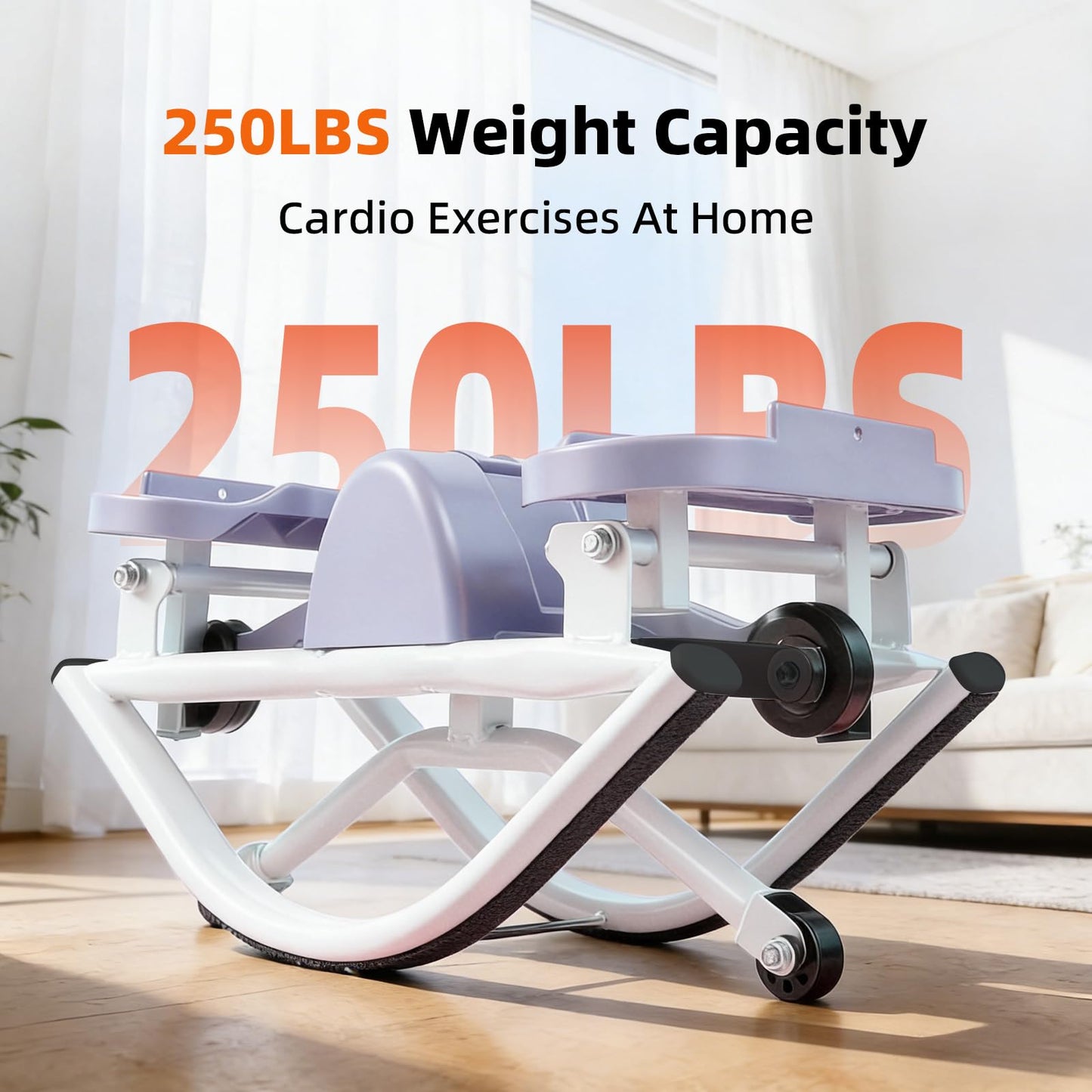 Rock Fitness Stepper, Portable Step Rocker Side to Side at Home, Aerobic Workout Machine Fitness Equipment Suitable for Apartment and Dormitory (Purple)