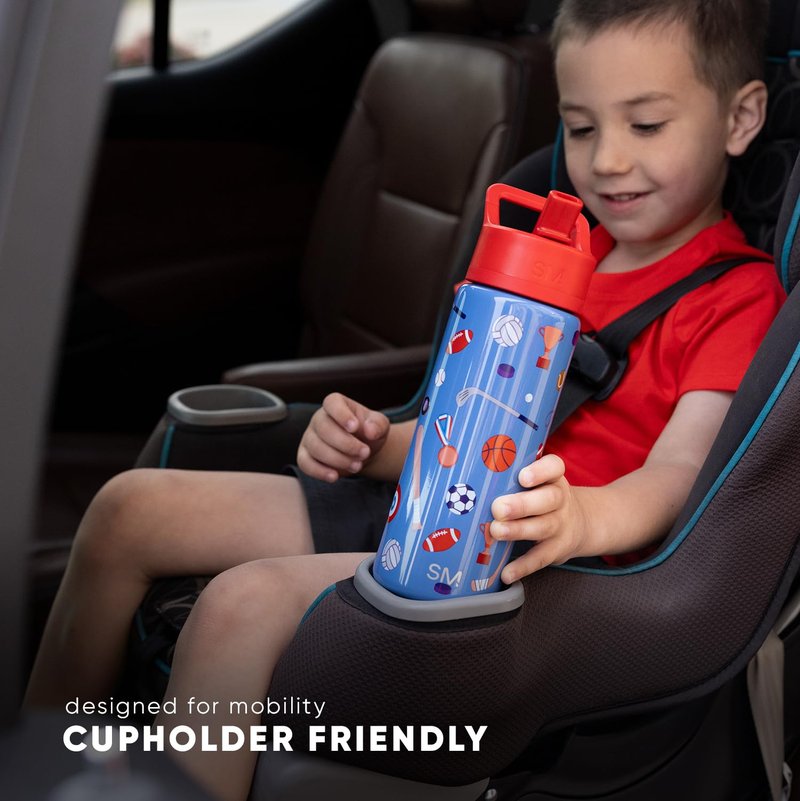 Simple Modern Kids Summit Water Bottle with Straw Lid | 14oz Stainless Steel Cup Insulated Tumbler for Toddlers, School | Rainbow Spark