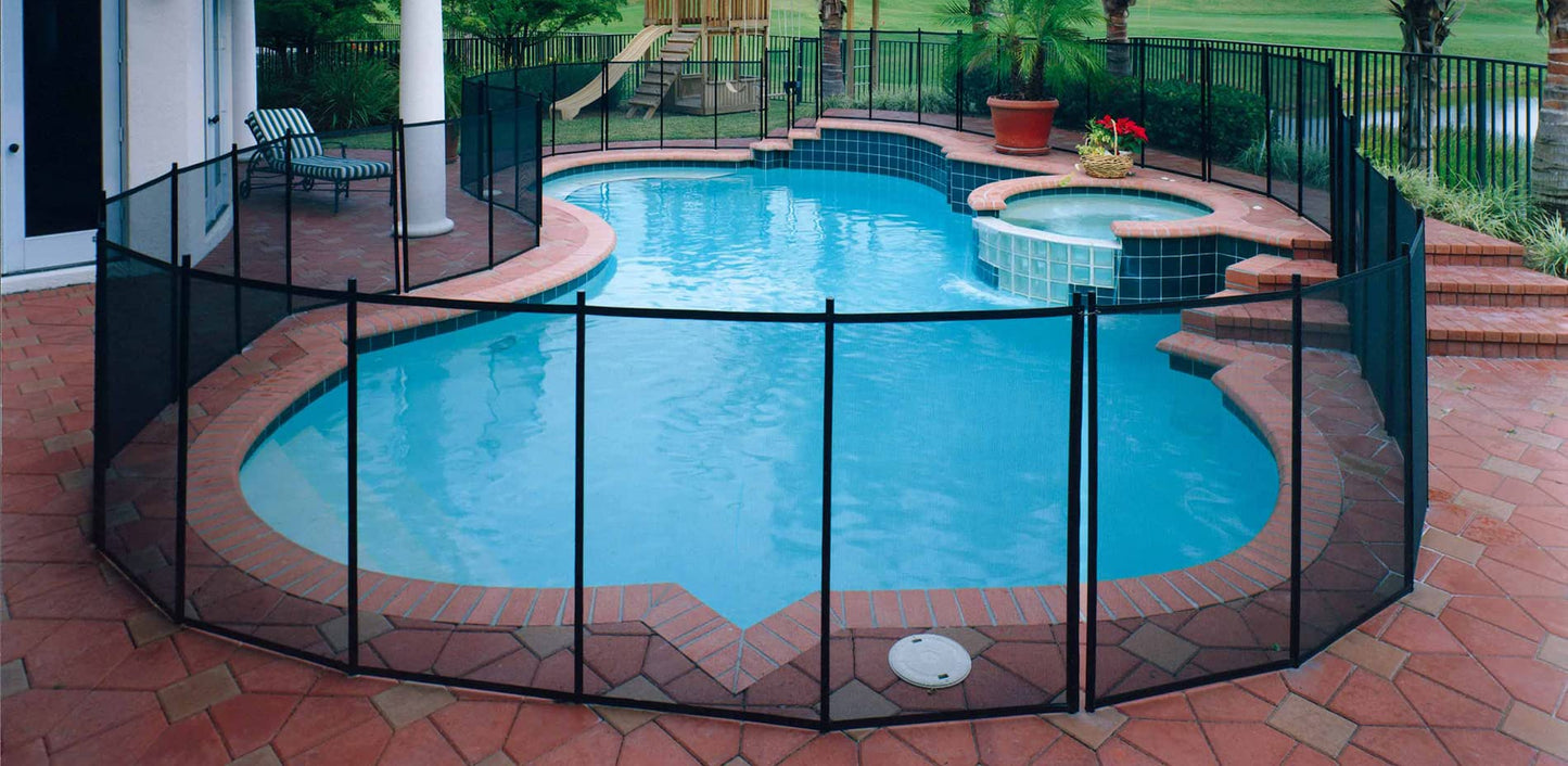 Pool Fence DIY by Life Saver Pool Fence, 72-Foot Black Barrier Fence and Drill Guide Bundle