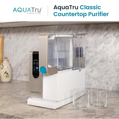 AquaTru Classic Countertop Water Purifier | Certified 4-Stage Reverse Osmosis System Removes 84 Contaminants Including Forever Chemicals, Lead, Fluoride & Microplastics | No Plumbing Required
