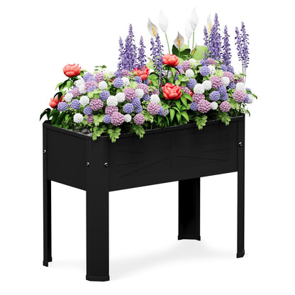 PROXRACER Raised Garden Bed with Detachable Tall Legs Elevated Metal Planter Box for Growing Fresh Herbs Vegetables Flowers Succulents&Other Plants for Outdoor Backyard Patio Deck Balcony Black