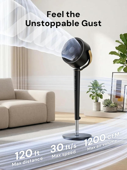 KEGIAN 38-46" Quiet Oscillating Standing Fan - 120° Rotation, 16 Speeds, Remote & Timer for Home/Office