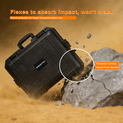 EPDEDICATED Hard Protective Case with Custom Pick-and-Pull Foam - Waterproof Shockproof Equipment Storage, 17.99x16.38x6.02 Inches, Black