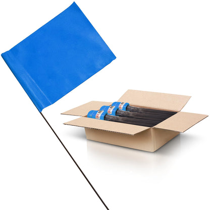 Blue Marking Flags 1000 Pack - 4x5x30 Inch Blue Flags for Yard - Markers For Lawn, Irrigation, Landscaping, Survey & Sprinkler Head Marking