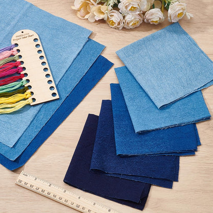 FREEBLOSS 10Pcs Sashiko Fabric Sashiko Mending Kit Patchwork Cotton Quilt Fabric Pre-Cut for Sewing Quilting Supplies Fabrics Squares 9.84 * 9.84''