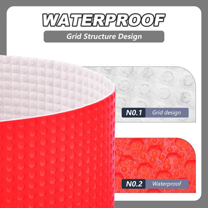Drydiet 150 Sqft Uncoupling Membrane for Tile 1/8''(3mm) Thick Waterproofing Membrane Crack Prevention Anti Fracture Flooring Underlayment for Bathroom Shower Kitchen Basement(Red)