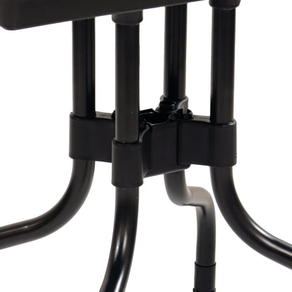 Sunnydaze Plastic Top Outdoor Dining Table - Square Folding Patio Table with Curved Iron Legs - Black - 28.75" H