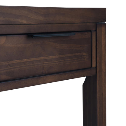 SIMPLIHOME Hollander Desk - 60 Inch Wide Solid Wood Writing Desk in Warm Walnut Brown, Contemporary Home Office Computer Table for Workspace or Study with 2 Drawers and Flip-Down Keyboard Tray
