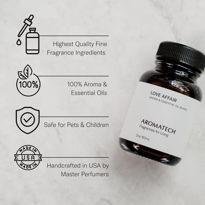 AromaTech The Hotel Aroma Essential Oil Blend: Luxury Hotel Inspired Aromatherapy with Lemon, Lavender, Peach & Pine for Ultrasonic Diffusers & Nebulizers - 0.3 fl oz, 10 mL