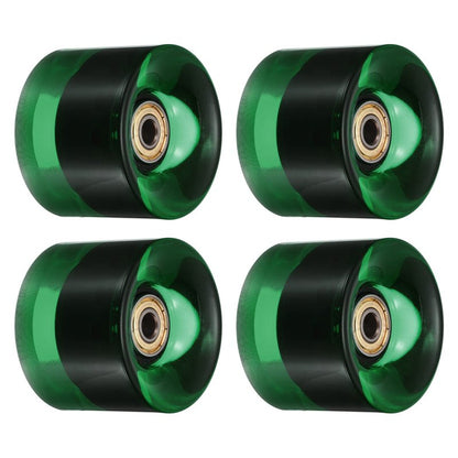 PATIKIL 60mm Longboard Wheels with Bearings ABEC-11, 4 Pack Street Wheels for Skateboards Cruiser Wheel Replacement 80A, Clear Green Golden