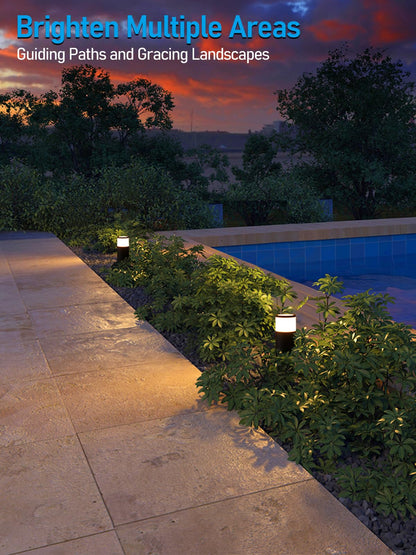 LEONLITE Low Voltage Path Lighting, 5W LED Landscape Bollard Pathway Light, Landscape Lights Outdoor for Yard, 3000K Warm White, Die-Cast Aluminum IP65 Waterproof, Pack of 4