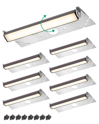 EDISHINE 7 in 270? Rotating LED Wall Lights, 12V AC/DC, 3W, 2700K, IP65 Waterproof, Aluminum, Silver, Model HLV