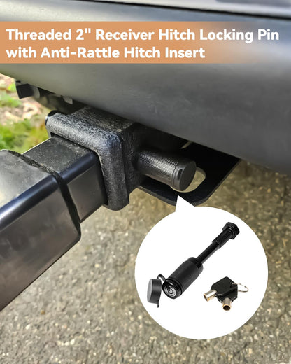 MEEVIZ Bike Rack Hitch with Lock, Platform 2-Bike Rack for Car SUV RV Camper Truck Trailer, Hitch Bike Rack for Fat Tire, Mountain Bikes, EBikes and EMTB, 180 lbs Capacity Bike Carrier for 2" Receiver