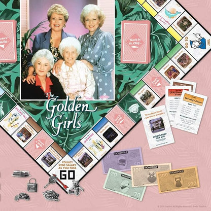 Monopoly: The Golden Girls Board Game | Buy Sell Trade Fan-Favorite Locations | Classic Monopoly Game Featuring Golden Girls TV Show Theme | Officially-Licensed Golden Girls Merchandise