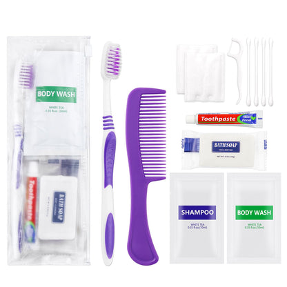 Pack of 100 Hygiene Kit, Toiletry Kit Bulk, Individually Packed, Travel Disposable Hygiene Kit, Homeless Care Package Supplies,Suitable for Hotel, Camping, Travel