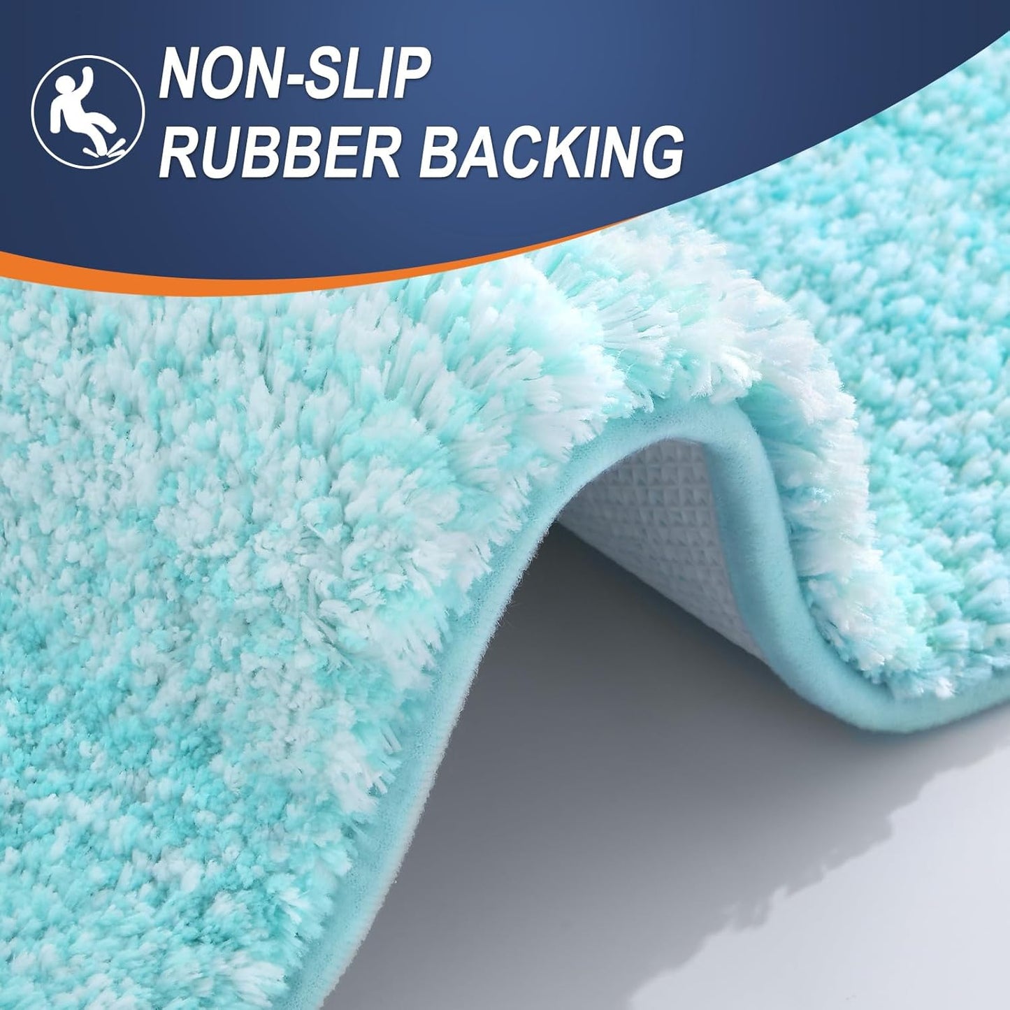 OLANLY Bathroom Rugs Mat - Extra Soft Microfiber, Quick Dry, Machine Washable - 24x16, Teal