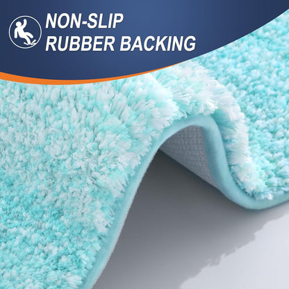 OLANLY Bathroom Rugs Mat - Extra Soft Microfiber, Quick Dry, Machine Washable - 24x16, Teal