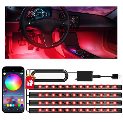 Zdovivot LED Interior Lights for Cars, APP Control, USB Port, Multicolor, Model QM2753-1