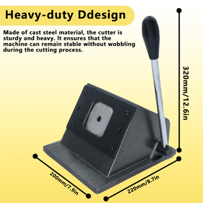 DCBADGE Pin Button Paper Cutter,Manual Square Paper Cutter Tool, Graphic Punch Die Cutter,for Button Maker Machine. (61mm Square Cutter, Cut for 50mm)