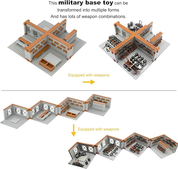 Military Base Building Bricks Set Defence Base Guard Tower Guns Weapons Building Block Toy Weapon Pack Accessories Kits Toys for Kids