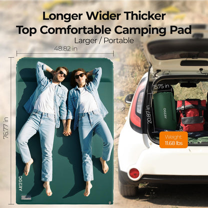 OGERY Self Inflating Sleeping Pad with Electric Pump, 3.15" Ultra-Thick Memory Foam Camping Pad, 4 Season Camping Mattress Pad with Built-in Pillow