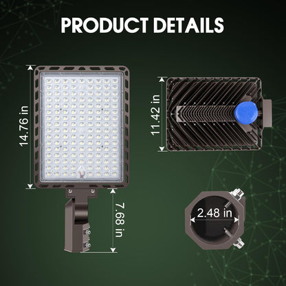 Dream Eeve 350W LED Parking Lot Light Slip Fitter Mount 52500LM Dusk to Dawn 5000K Outdoor Area Security Commercial IP65 Waterproof 100-277V for Driveway Parking Lot Stadium