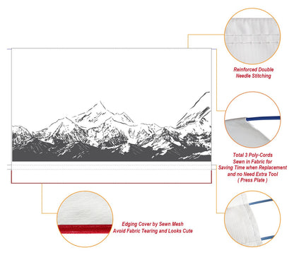 Leaveshade RV Awning Fabric Replacement Motorhome Camper Trailer Awning Fabric Super Heavy Vinyl Coated Polyester 15'3''(Fit for 16' Awning)- Mountains (Custom Looking)