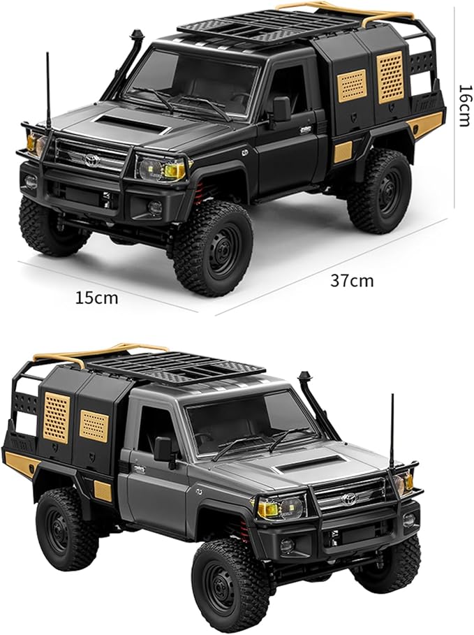 1/12 Scale RC Crawler MN-82S LC79 RTR RC Truck 4x4 Off Road Vehicles 2.4GHz RC Rock Crawler Car with LED Lights 7.4V 1200mAh Battery for Adults Hobby Toys (Black)