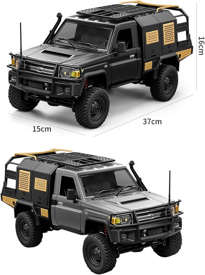 1/12 Scale RC Crawler MN-82S LC79 RTR RC Truck 4x4 Off Road Vehicles 2.4GHz RC Rock Crawler Car with LED Lights 7.4V 1200mAh Battery for Adults Hobby Toys (Black)