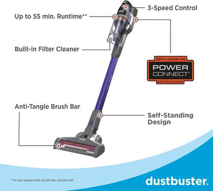 BLACK+DECKER Cordless Pet Hair Vacuum - Maximum Suction, Lightweight, 55 Min Runtime | Multi-Surface Cleaning
