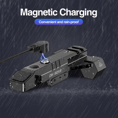 DARKFANG 1450 Lumen Tactical Flashlight with Green Laser Beam Combo, Low Profile Design Rechargeable Weapon Light for Picatinny Rail