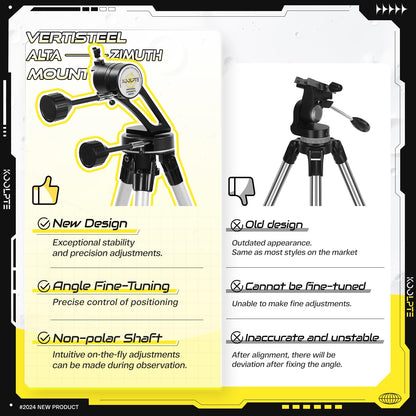 Telescope, 90mm Aperture 700mm Professional Telescope for Adults, High Power with Upgraded Vertisteel AZ Slow-Motion Mount Telescopes for Astronomy Beginners, Stainless Steel Tripod, Phone Adapter,Bag