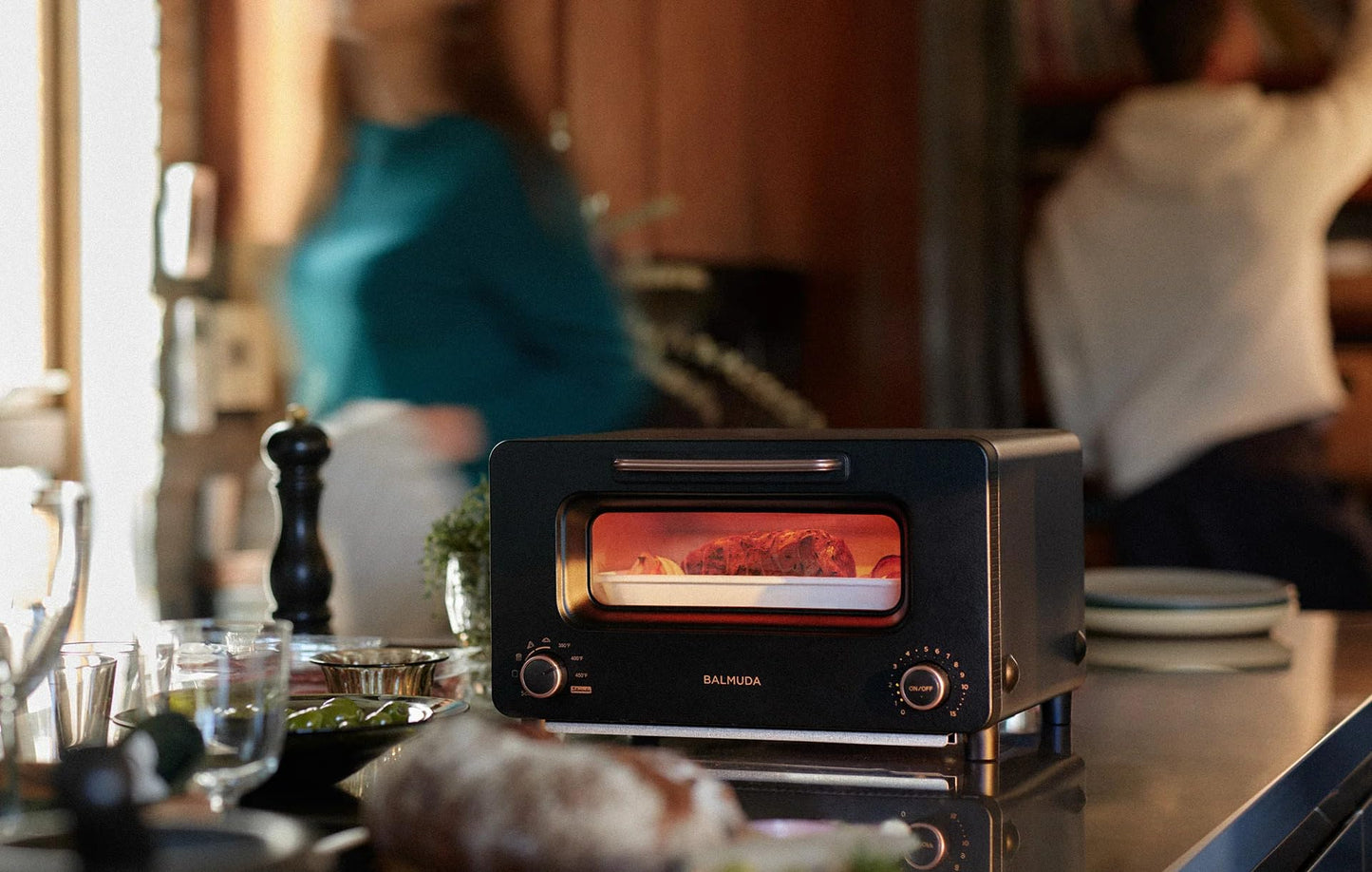 BALMUDA Combo Pack: The Toaster Pro Black & The Lantern Navy | Steam Oven Toaster & Rechargeable LED Lantern