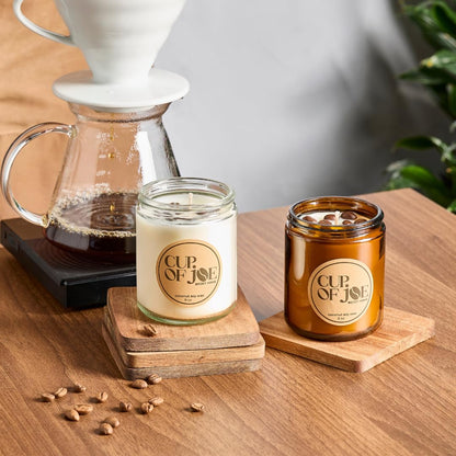 Becky Home 9 oz Coffee Scented Candle, Fresh Espresso Candle, Macchiato Coffee Candles, Large Jar Candles for Women, Gift for Men and Women, Amber Glass