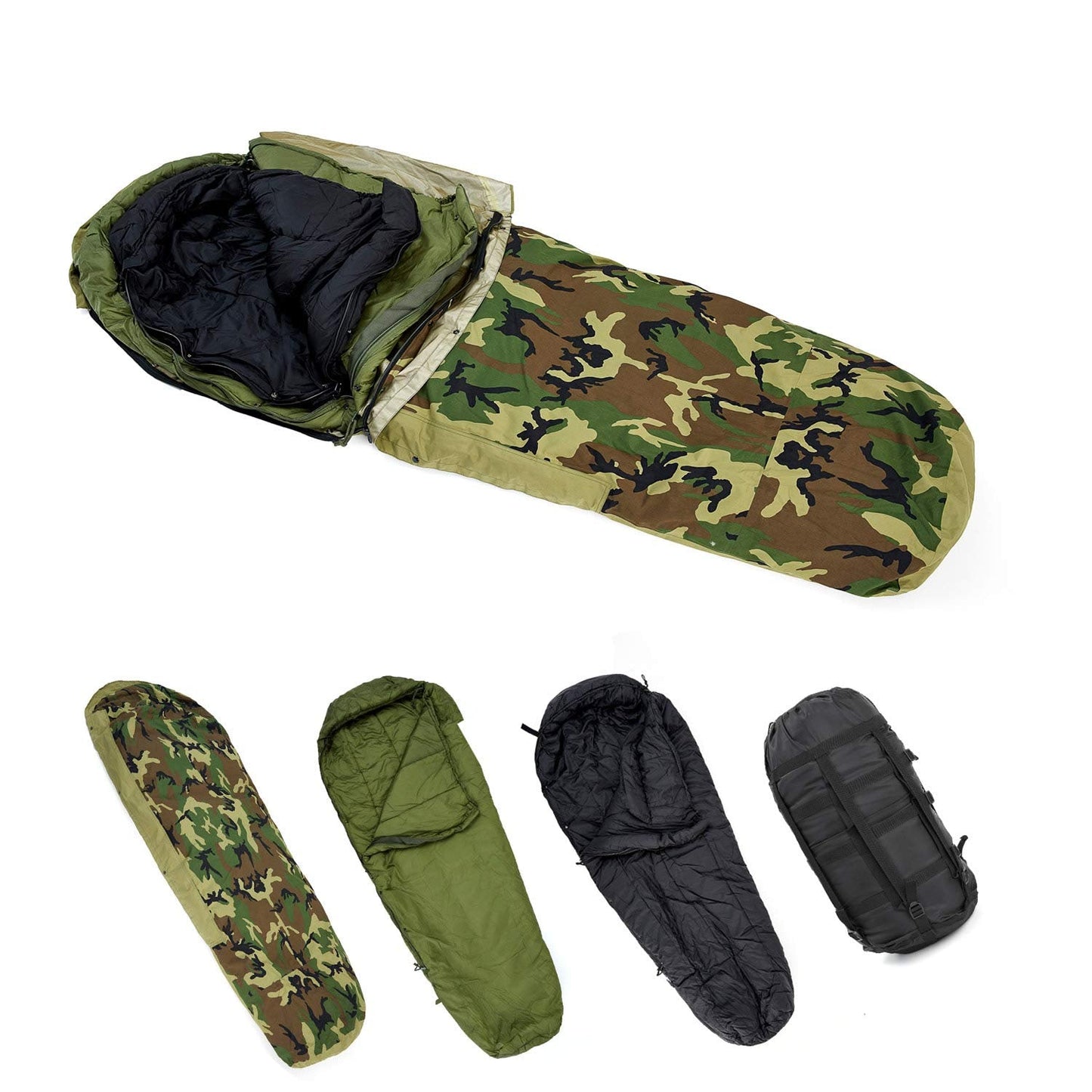 MT Army Military Modular Sleeping Bags System, Multi Layered with Bivy Cover for All Season
