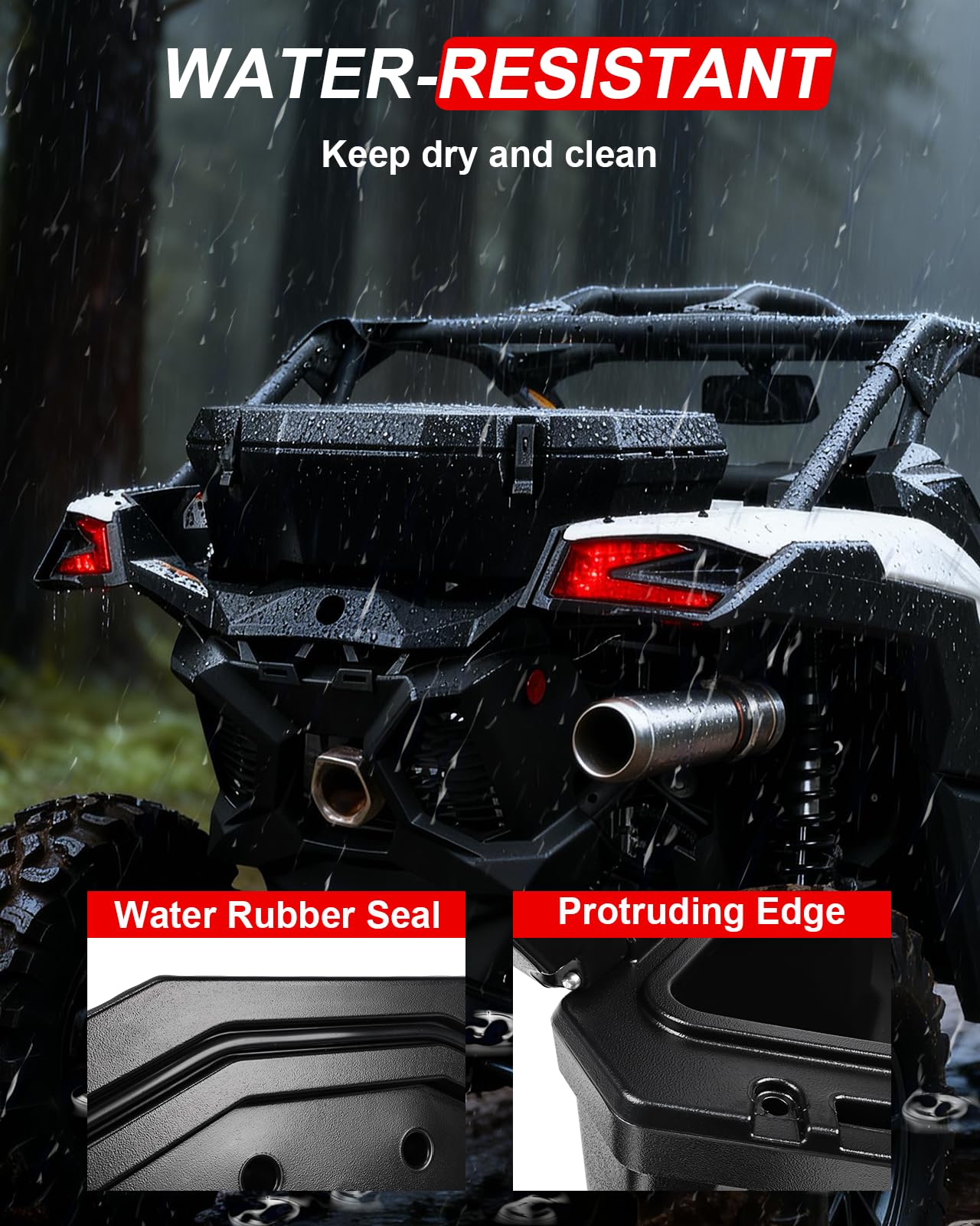 StarknightMT X3 Rear Storage Box, 8GAL Waterproof Cargo Box Compatible with Maverick X3, Outlander (Except 6x6), Renegade, OEM Replace #715004778 w/h Mounting System