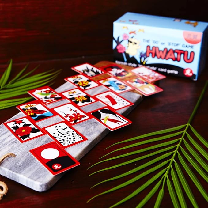 GEEKBEAR Hwatu - Korean Flower Card Game - Hanafuda - Go Stop HWATOO - Godori Game - New Year Board Game - Minari Movie Game