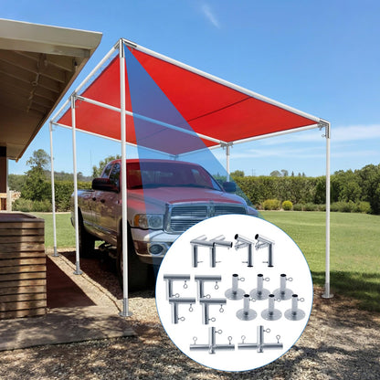 Frienda 6-Leg Lean-to Canopy Fittings for 1" EMT, 18 Pcs Lean to Carport Frame Connectors Kit DIY Project for Slant Roof Carport, Shed, Gazebo, Greenhouse, Shelter Deck, Pipes Not Included