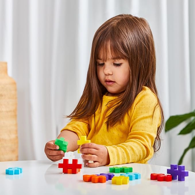 PLUS PLUS Big - Open Play Set - 100 Piece - Rainbow Color Mix Construction Building Stem Toy Interlocking Large Puzzle Blocks for Toddlers and Preschool