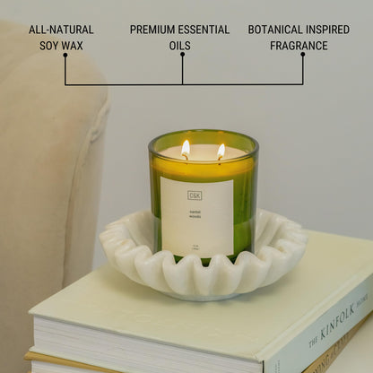 Craft & Kin 12oz Amber Moss Candle for Home | Premium Green Winter Scented Candles for Men | Made with Natural Soy | Holiday Candles Gifts for Men and Women | Nature Collection