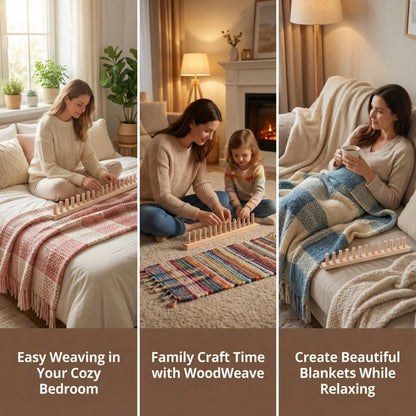 Anpyxun 20-48 Inch Adjustable Chunky Blanket Loom, Multi-Size Beginner-Friendly Wooden Knitting Kit for Blankets, Snag-Free Frame for Large DIY Yarn Projects