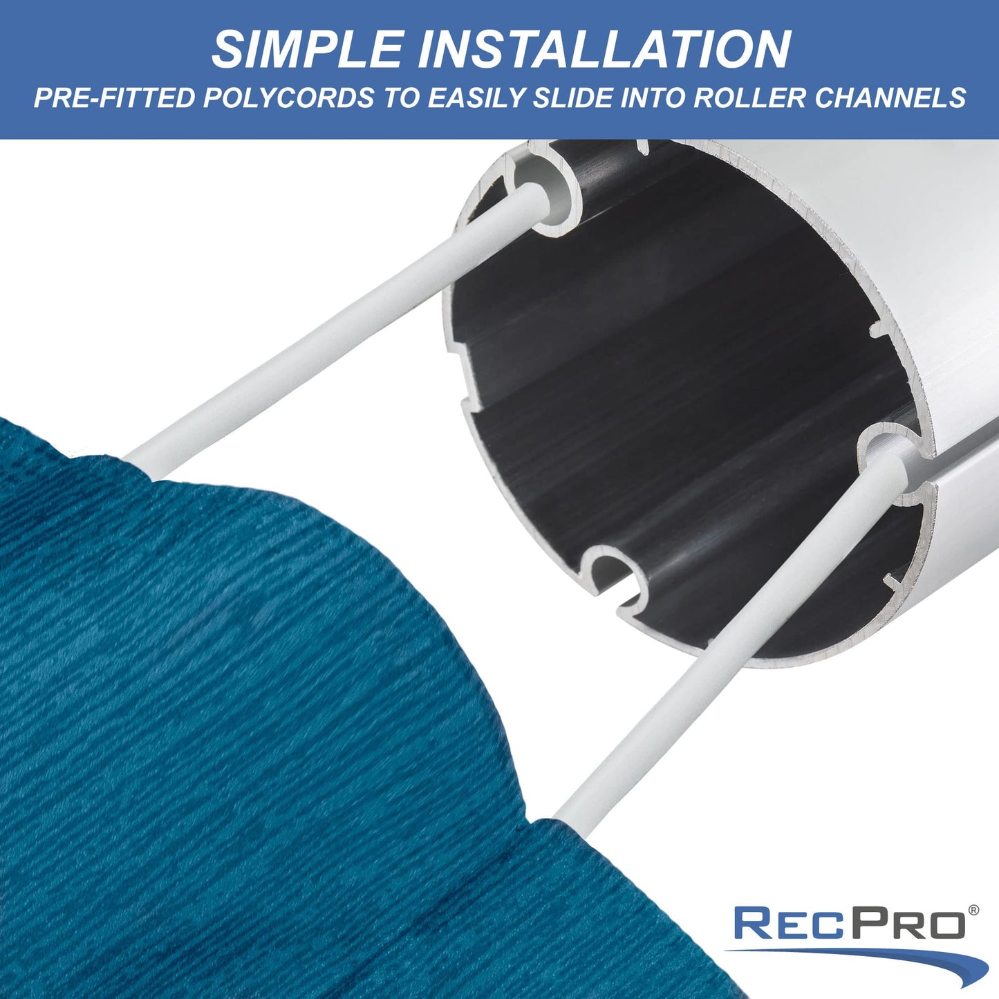 RecPro RV Awning Fabric Replacement | Width Options from 8 to 22 Feet | Variety of Color Options | 8' (96") Length RV Awning | Premium Vinyl (20' - Actual Width 19' 1", Ocean Blue Fade)