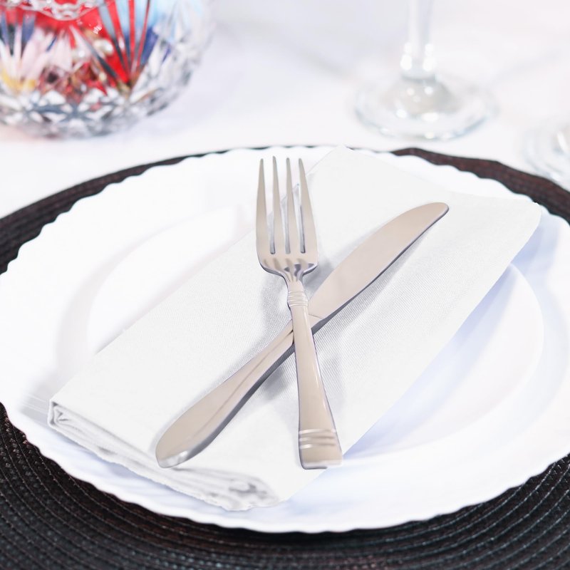 Utopia Home White Cloth Napkins (12 Pack, 17x17 Inches), Ideal Dinner Napkins for Party, Wedding and Lunch/Dinner
