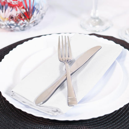 Utopia Home White Cloth Napkins (12 Pack, 17x17 Inches), Ideal Dinner Napkins for Party, Wedding and Lunch/Dinner