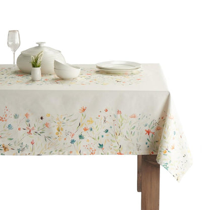 Maison d' Hermine Table Cloth Square Table 100% Cotton 60 x 60 Inches Tablecloth Reusable Decorative for Dining Kitchen Room Farmhouse Home Gifts for Mothers Day Spring Summer - Colmar