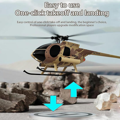 C189 RC Helicopter 1:28 Scales MD500 Model 2.4G 6CH RTF Remote Control Helicopter with Brushless Motor Single Blade Flybarless Optical Flow Localization 1 Battery - Red
