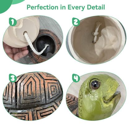 LZEXIN Smiley Face Planter Pot, Cute Plant Pots for Indoor Outdoor, Resin Smile Face Flower Cute Planter with Drainage Hole, Creative Flower Pot Succulent Planters(Riding The Turtle Model)